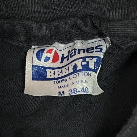 Vintage Hanes Harley-Davidson Shirt Mens Medium Black Milwaukee Iron Eagle 1984 - Picture 7 of 10